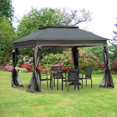 Weather Resistant Backyard Furniture BBQ Grill Marquee Tent Outdoor Pergola With Sides Automatic Garden Gazebo